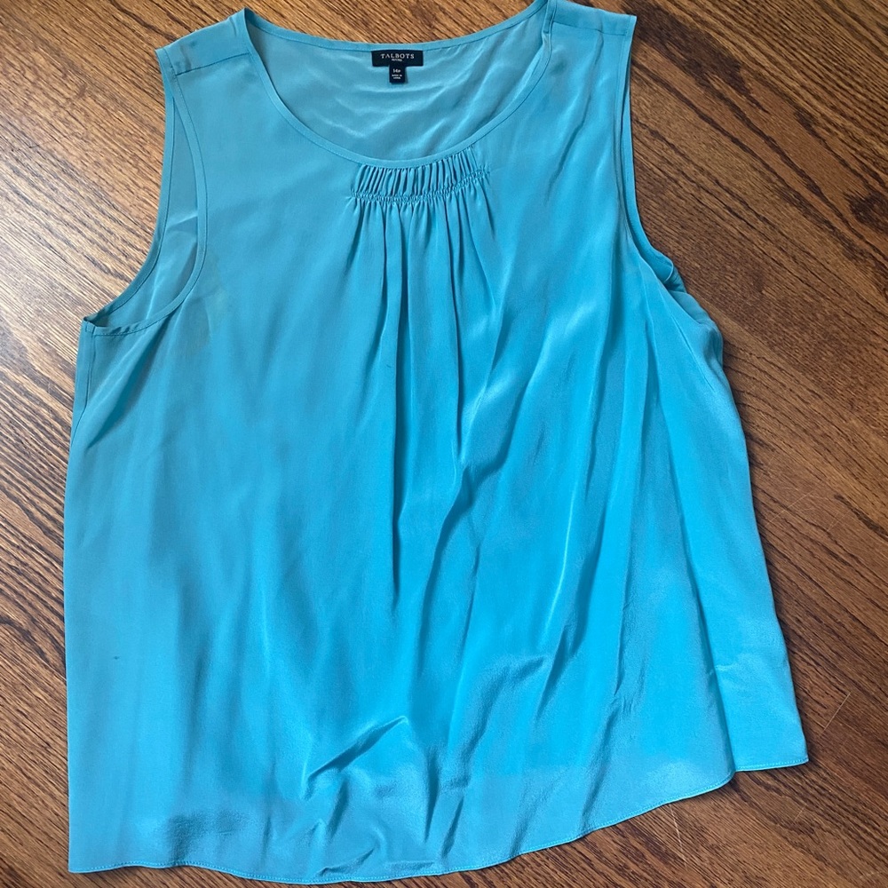 Talbots blue suiting tank/shell, size 14